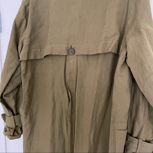 Zara OVERSIZED BUTTONED TRENCH COAT in Oil color size M - Picture 11 of 14